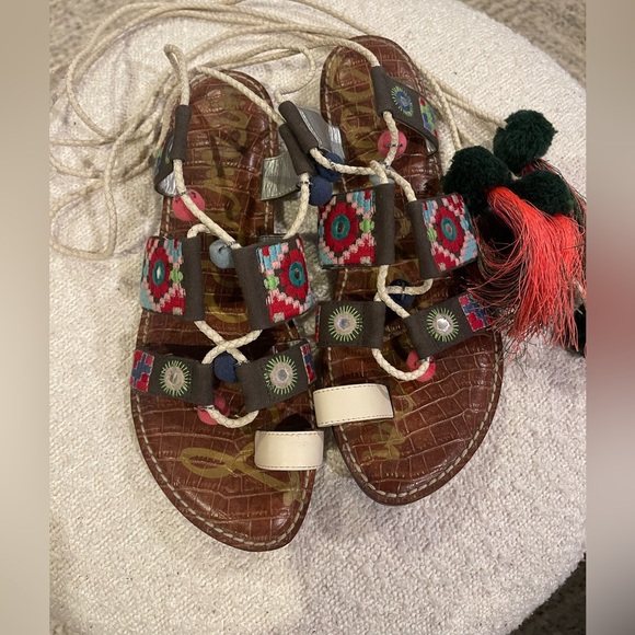 Sam Edelman Gretchen Womens Ankle Wrap Gladiator Sandal - Picture 6 of 8